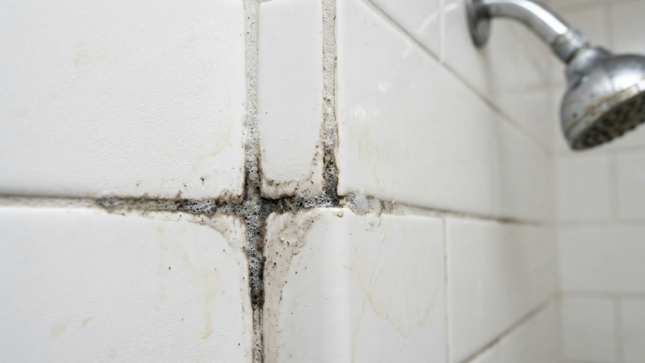 As manchas, em sua maior parte, são formadas por restos de produtos de higiene, sujeira do corpo e etc com o aparecimento de mofo