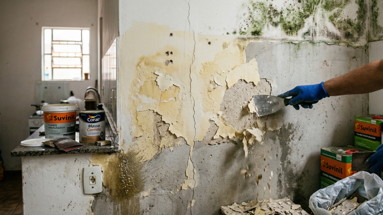 Preparo ruim para a pintura pode causar problemas na pintura nova