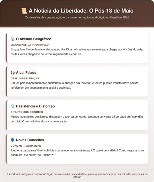Como foram os primeiros dias no Brasil após a abolição da escravatura
