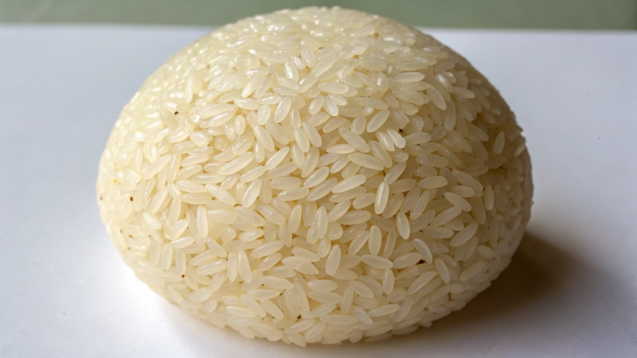 Ele fez uma bola perfeita apenas com arroz e o resultado foi surpreendente