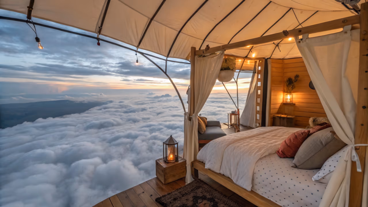 A cabana à 3 horas de São Paulo que você acorda acima das nuvens