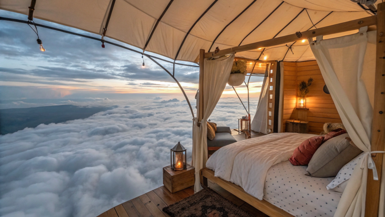 A cabana à 3 horas de São Paulo que você acorda acima das nuvens