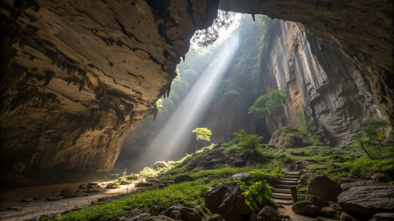 A caverna que é tão grande que existem florestas, rios e nuvens em seu interior