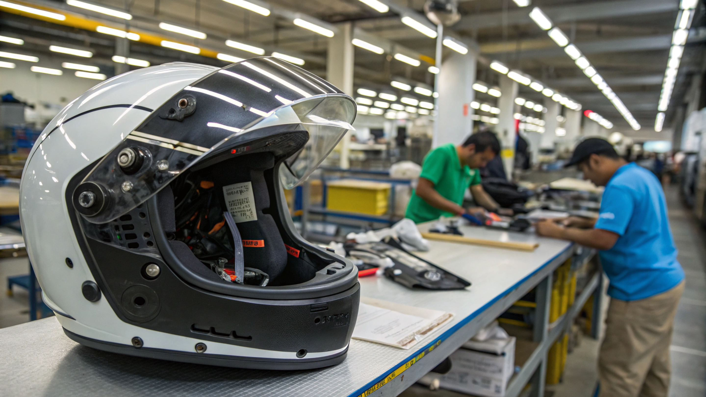 Como é feito um capacete visto de dentro da fábrica