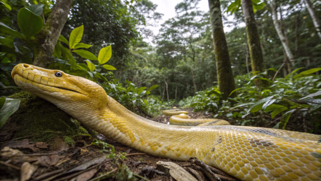 Ele encontrou uma sucuri-amarela gigante e isso aconteceu