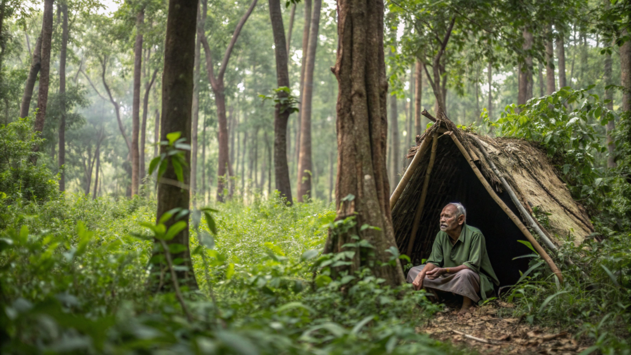 Ele vive isolado na floresta sem energia e sem água há mais de 40 anos