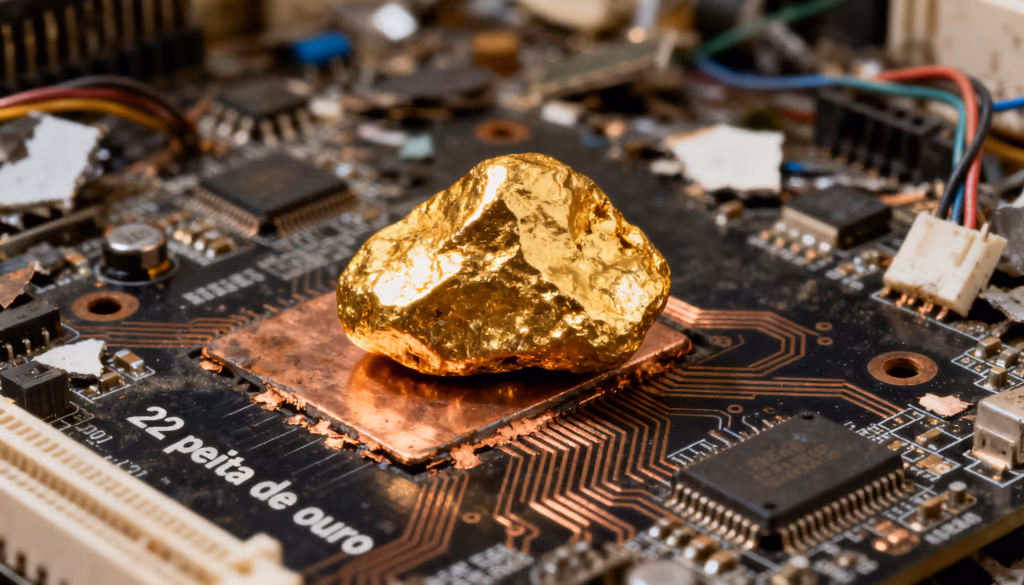 Pequeno aparelho doméstico que jogamos fora e que contém ouro de 22 quilates