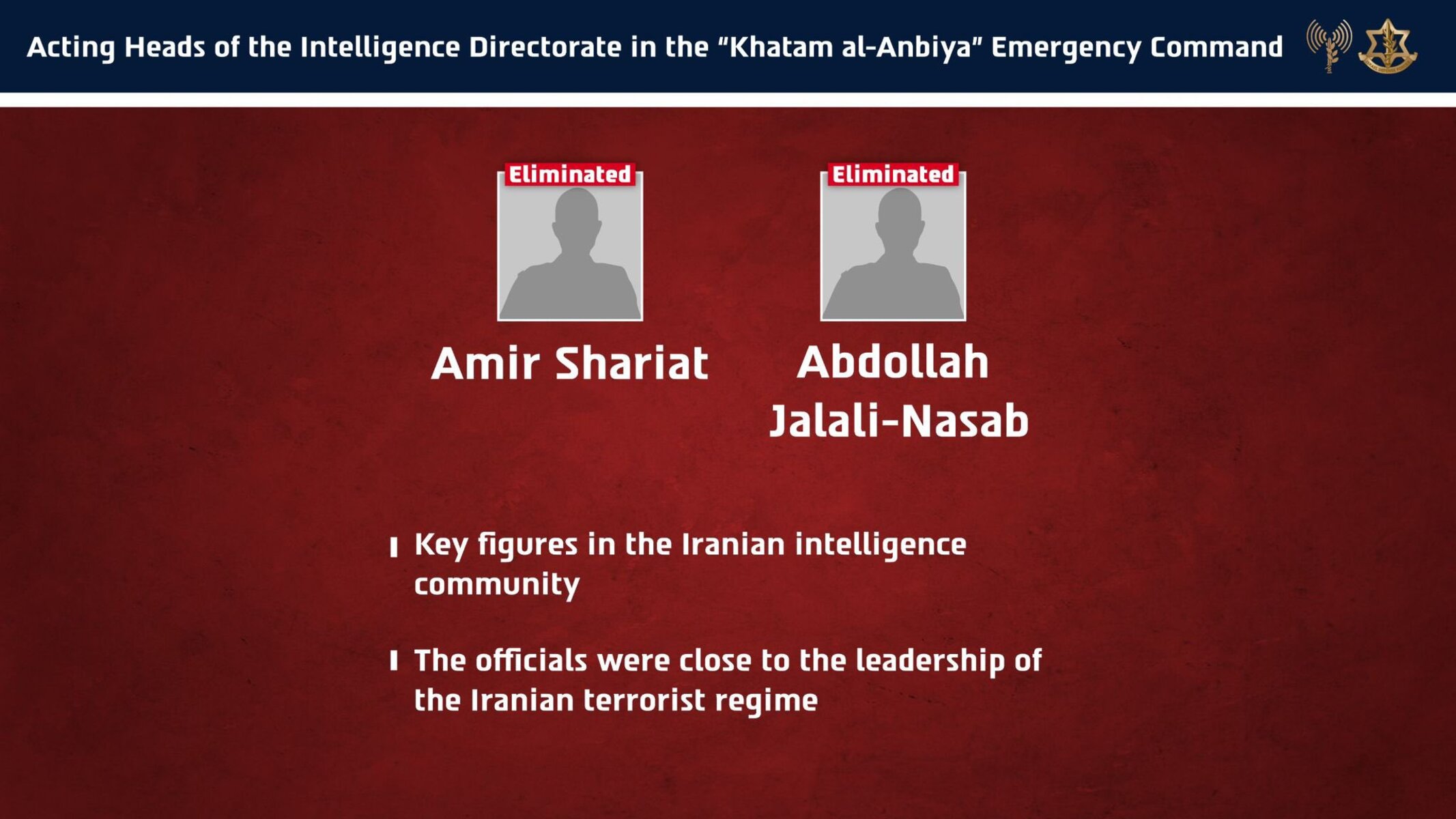 Israel mata funcionários do alto escalão da Inteligência do Irã