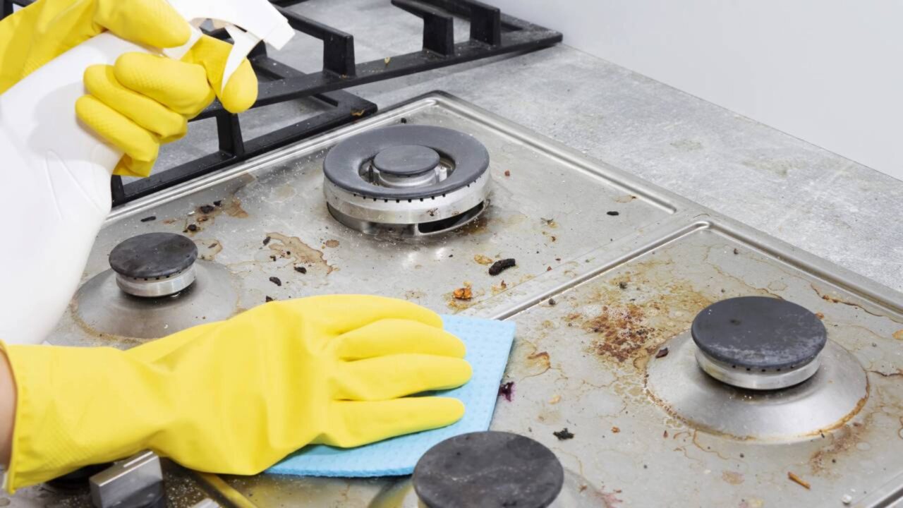 Como limpar as grades do fogão sem esfregar usando apenas 3 ingredientes
