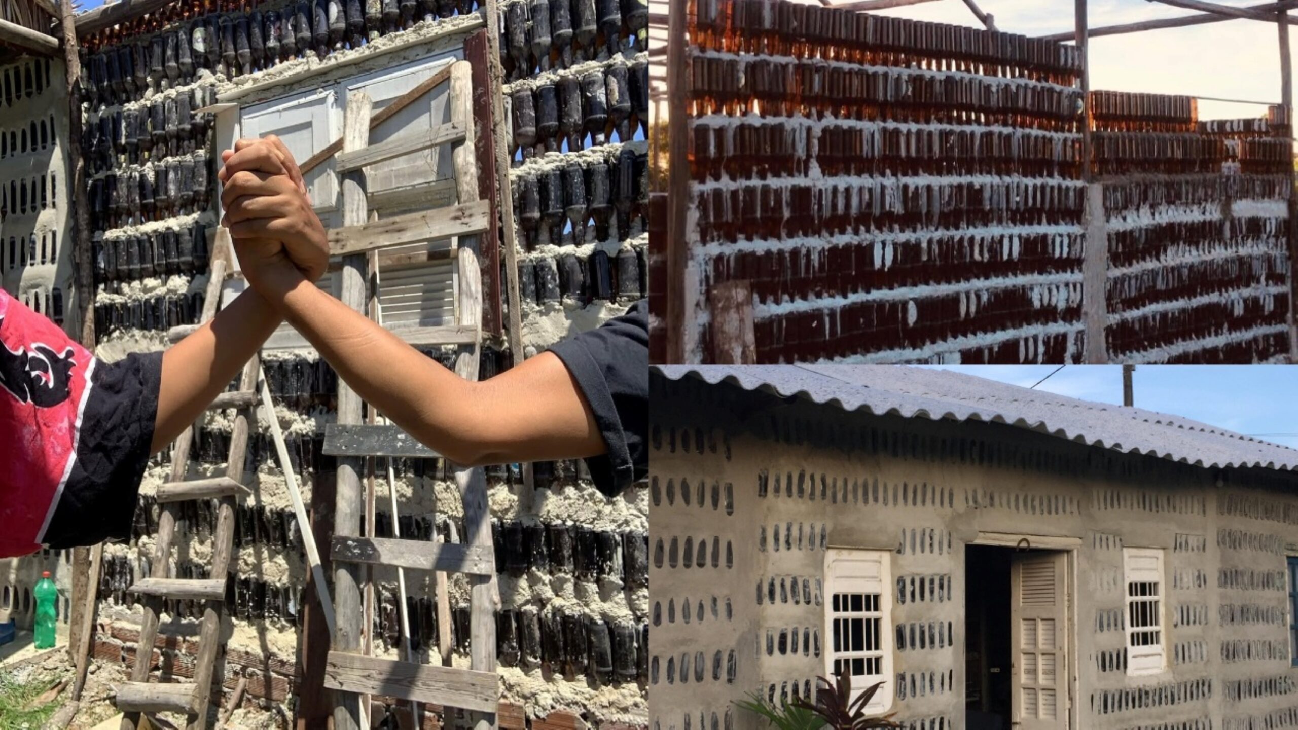 Mãe e filha constroem casa com 8.000 garrafas de vidro: “Minha parceria é com o universo!”