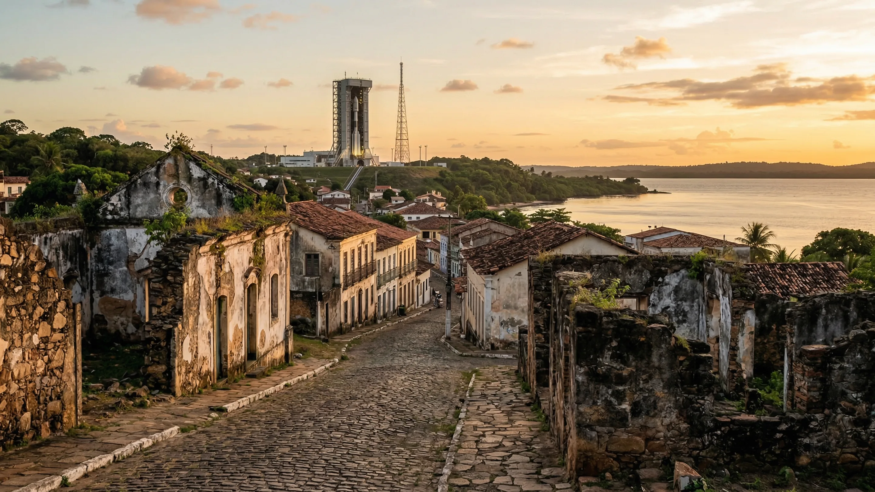A vila nordestina de 18 mil habitantes com ruínas de quase 400 anos que abriga a base de foguetes mais bem localizada do mundo