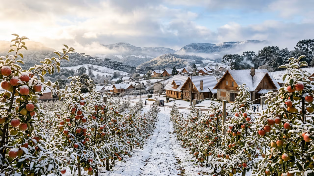 A vila com 34% da maçã do Brasil e neve todo inverno: a cidade a 1.360 metros de altitude com 4 selos de qualidade