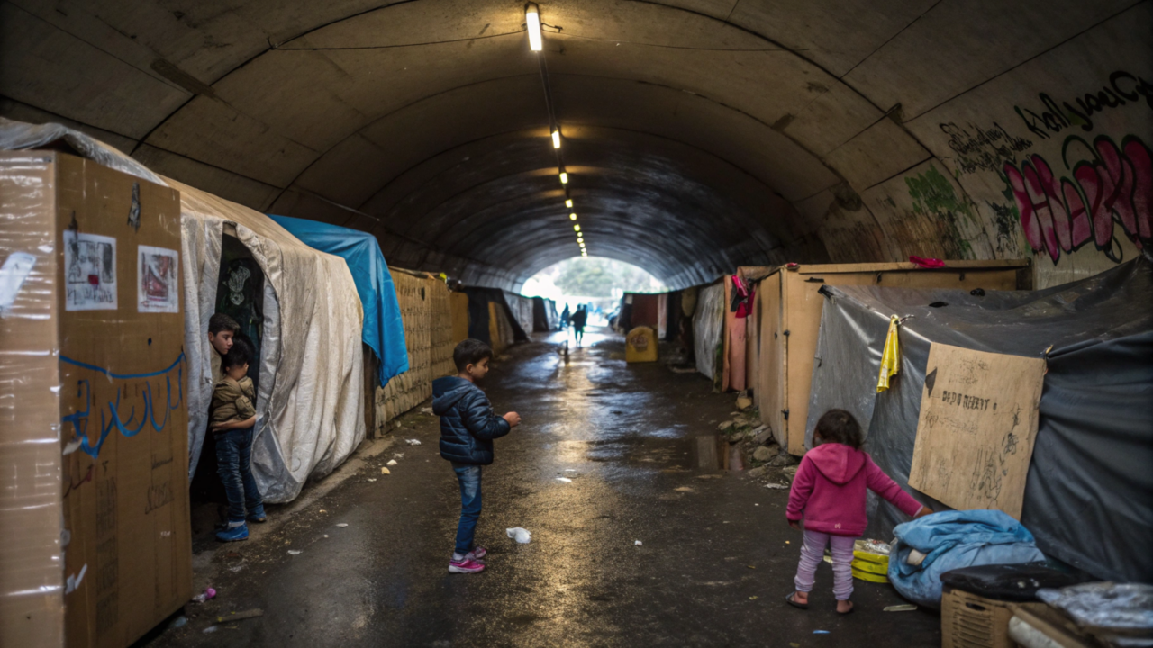 O túnel que abriga mais de 100 famílias nas Filipinas