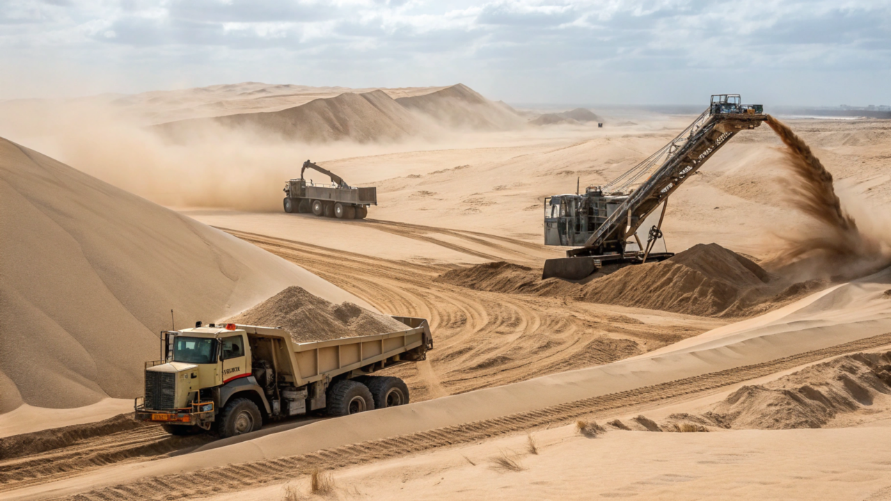 Como um país suga milhões de toneladas de areia do deserto para criar mais de 200km de praias
