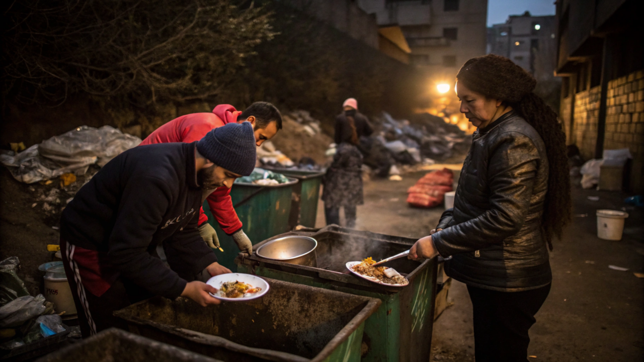 As pessoas cozinham comida do lixo para sobreviver nesse país