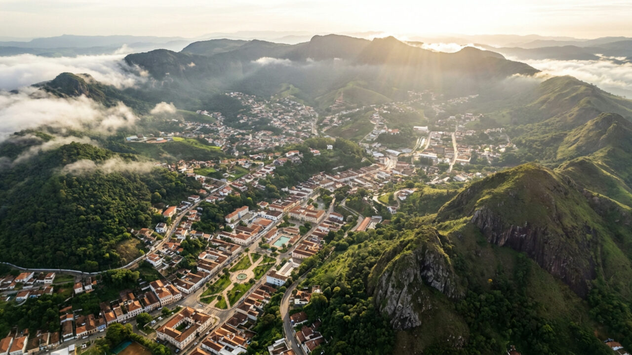 A única cidade brasileira construída dentro de um vulcão extinto com águas termais curativas e qualidade de vida