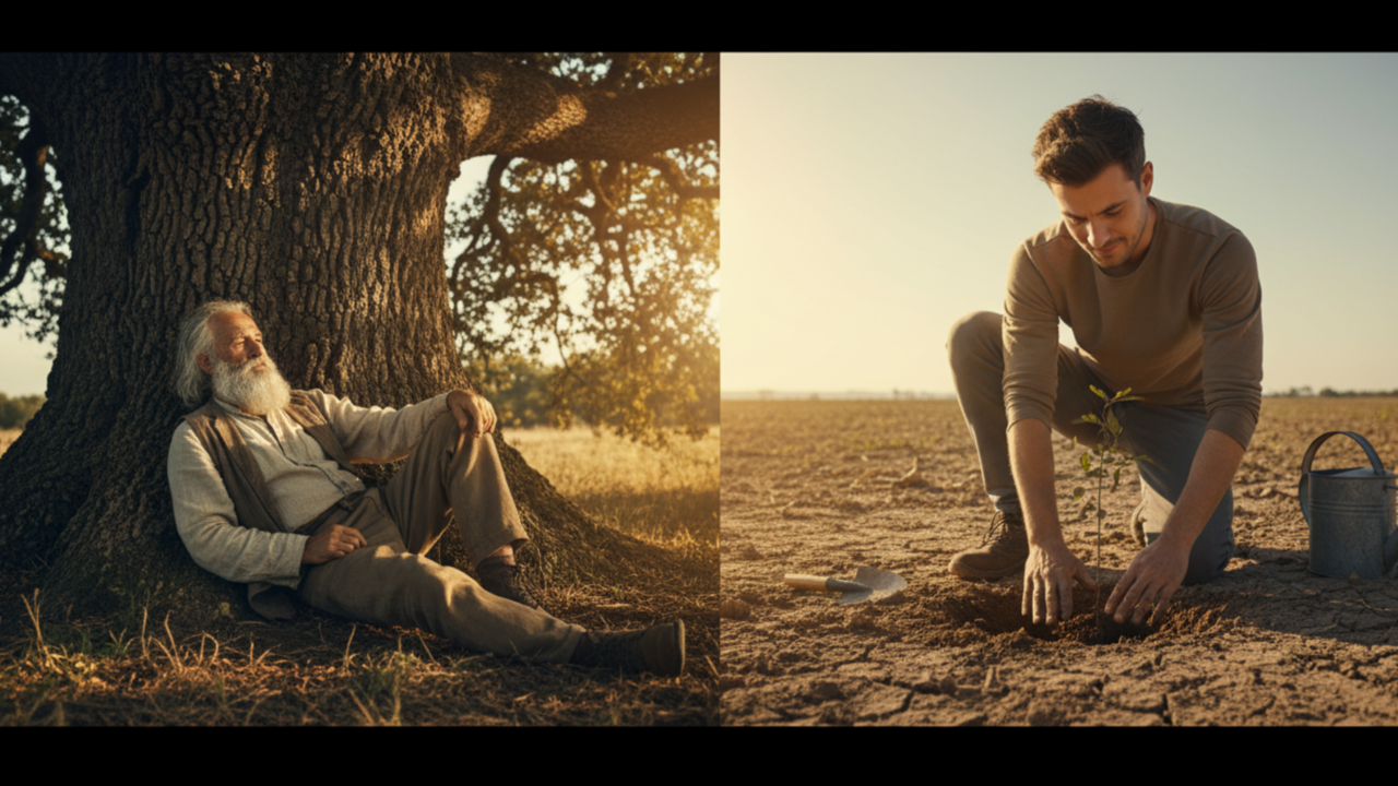 Provérbio chinês: "O melhor momento para plantar uma árvore foi há 20 anos. O segundo melhor momento é agora."