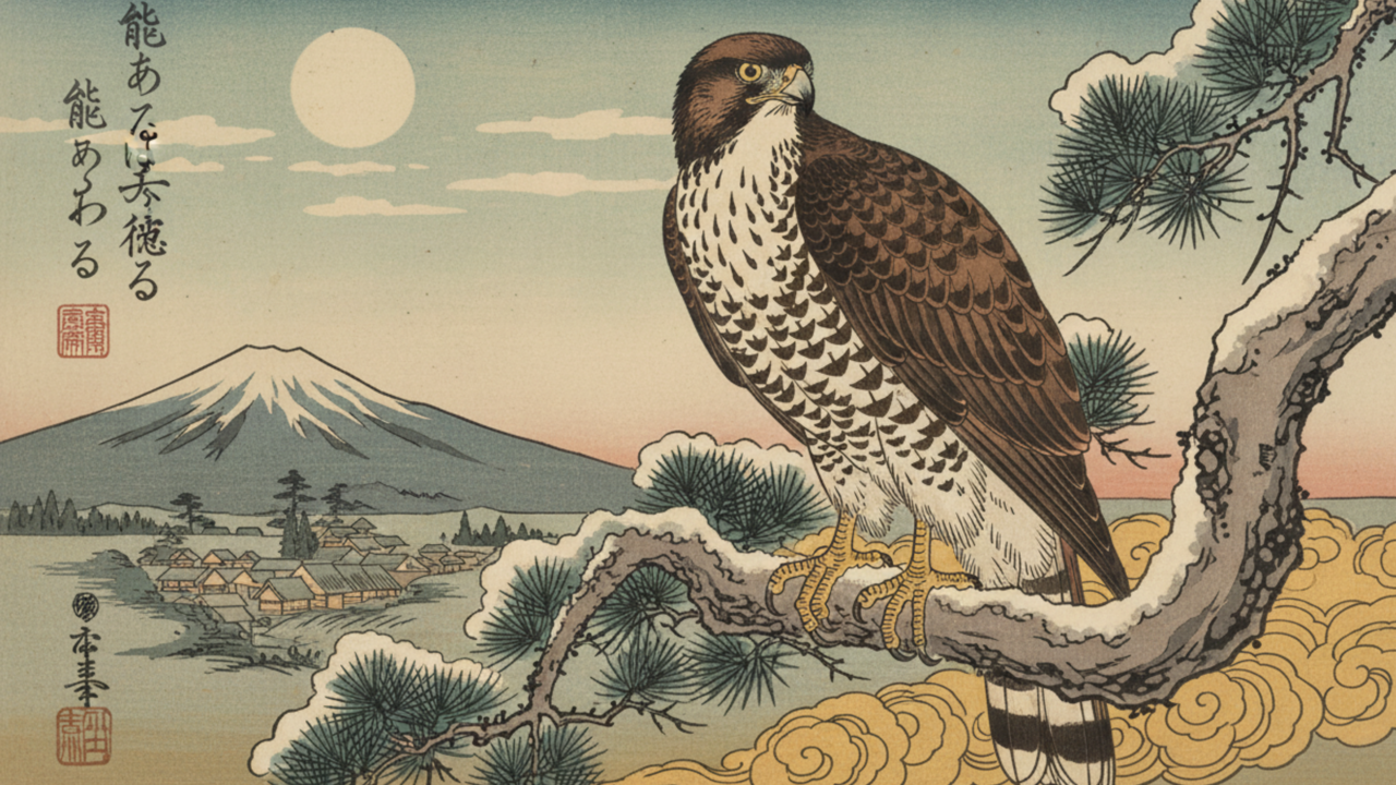 Provérbio japonês: “O falcão talentoso esconde as garras.”