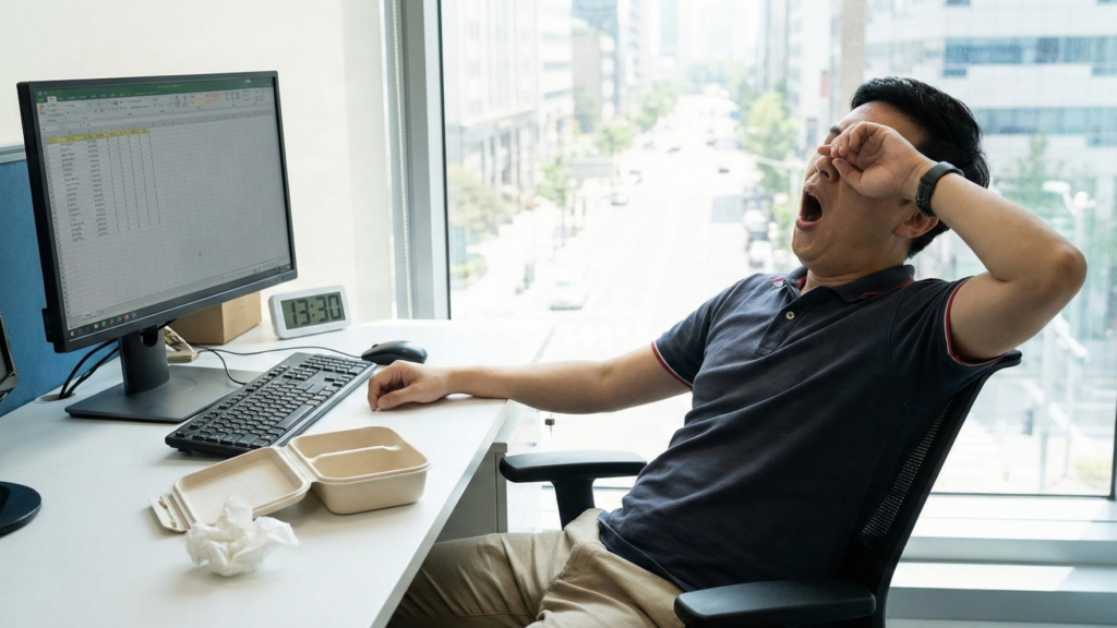 Sono após o almoço é comum