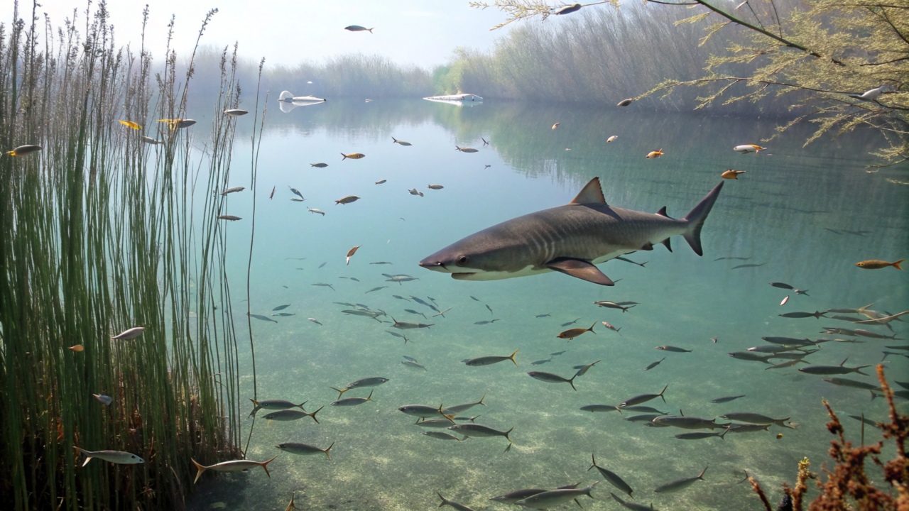 Ele colocou um tubarão em um lago com peixes e isso aconteceu