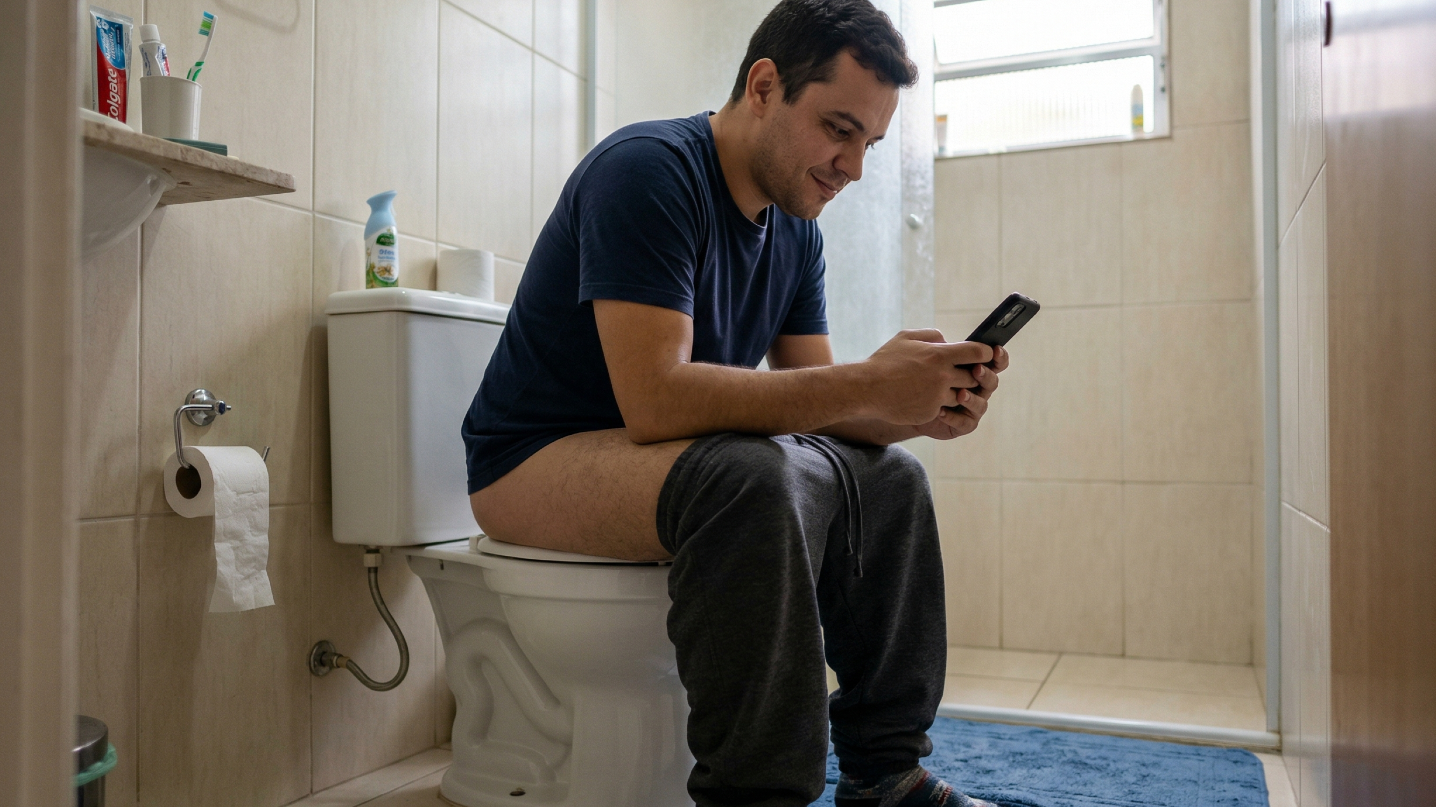 Usar o celular no vaso pode prolongar seu tempo sentado e acender um alerta importante para a saúde