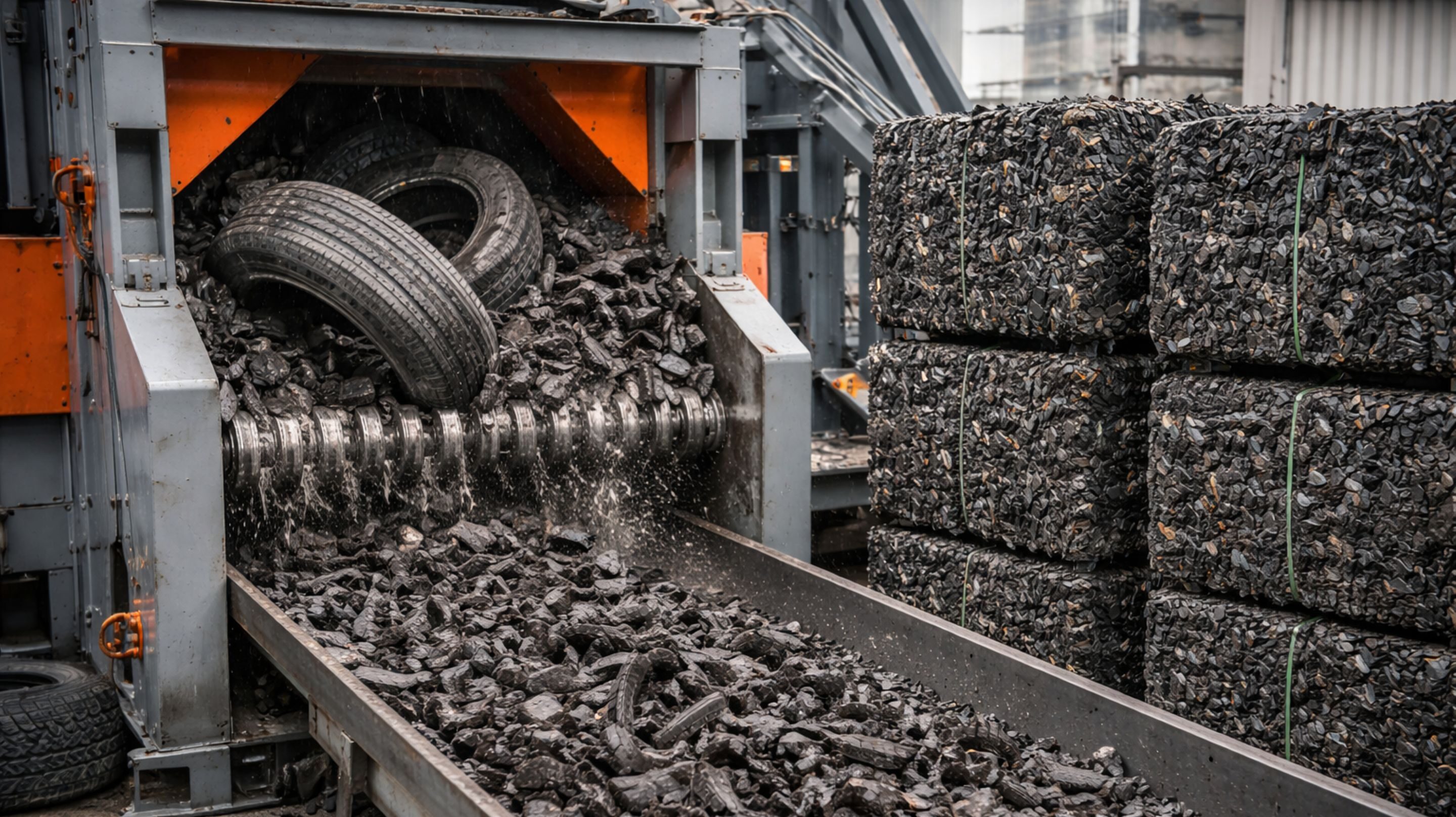 É assim que 500.000 pneus por dia viram tijolos de borracha é simplesmente sensacional