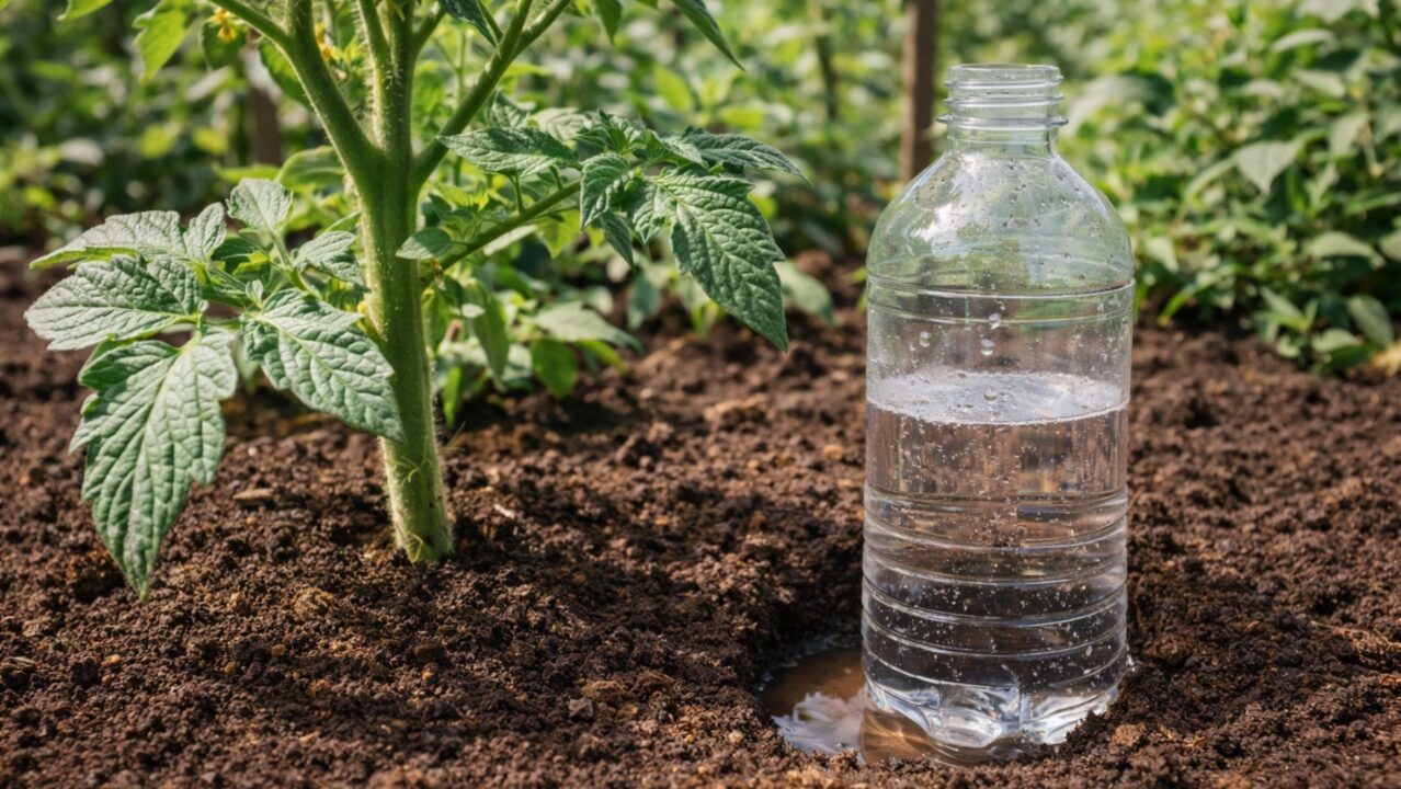 O sistema de gotejamento com garrafa pet enterrada que mantém a horta irrigada sozinha mesmo na seca