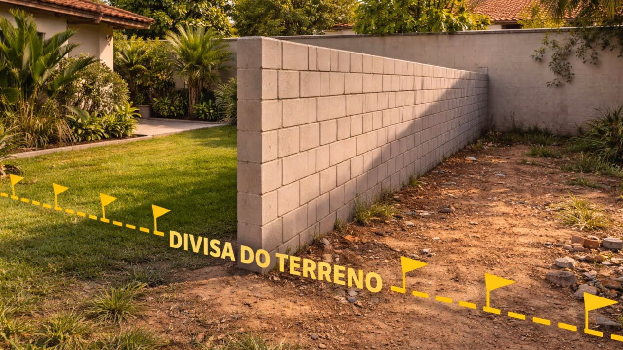 O que diz a lei sobre construção invadindo terreno vizinho e ultrapassando a linha de separação