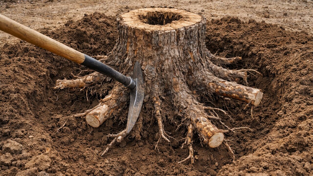Como remover toco de árvore rápido e de forma definitiva sem deixar raízes problemáticas