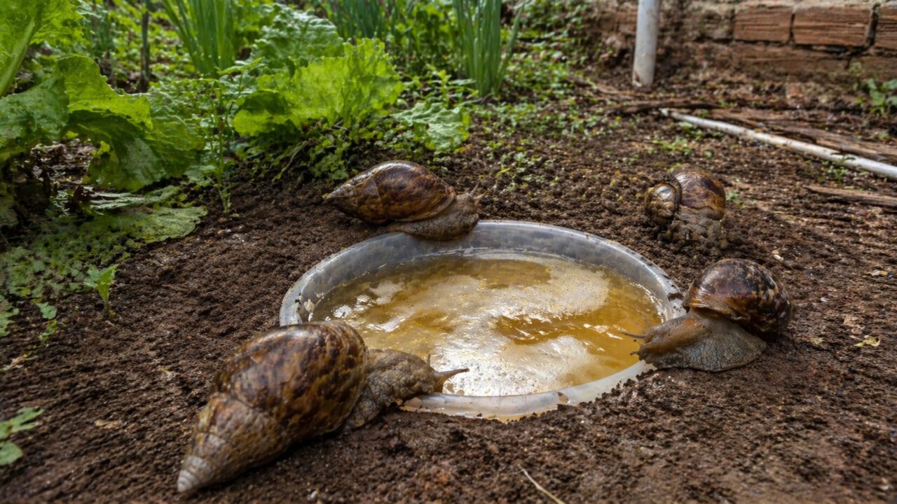 O ingrediente inusitado que atrai e extermina caramujos gigantes do seu quintal em uma noite