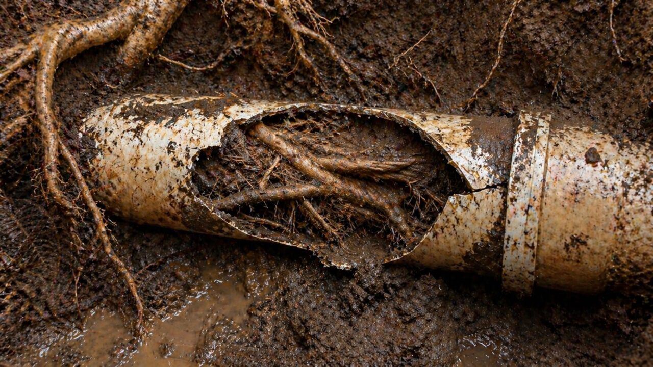 Como identificar se a raiz de figueira do vizinho está perfurando o encanamento de esgoto