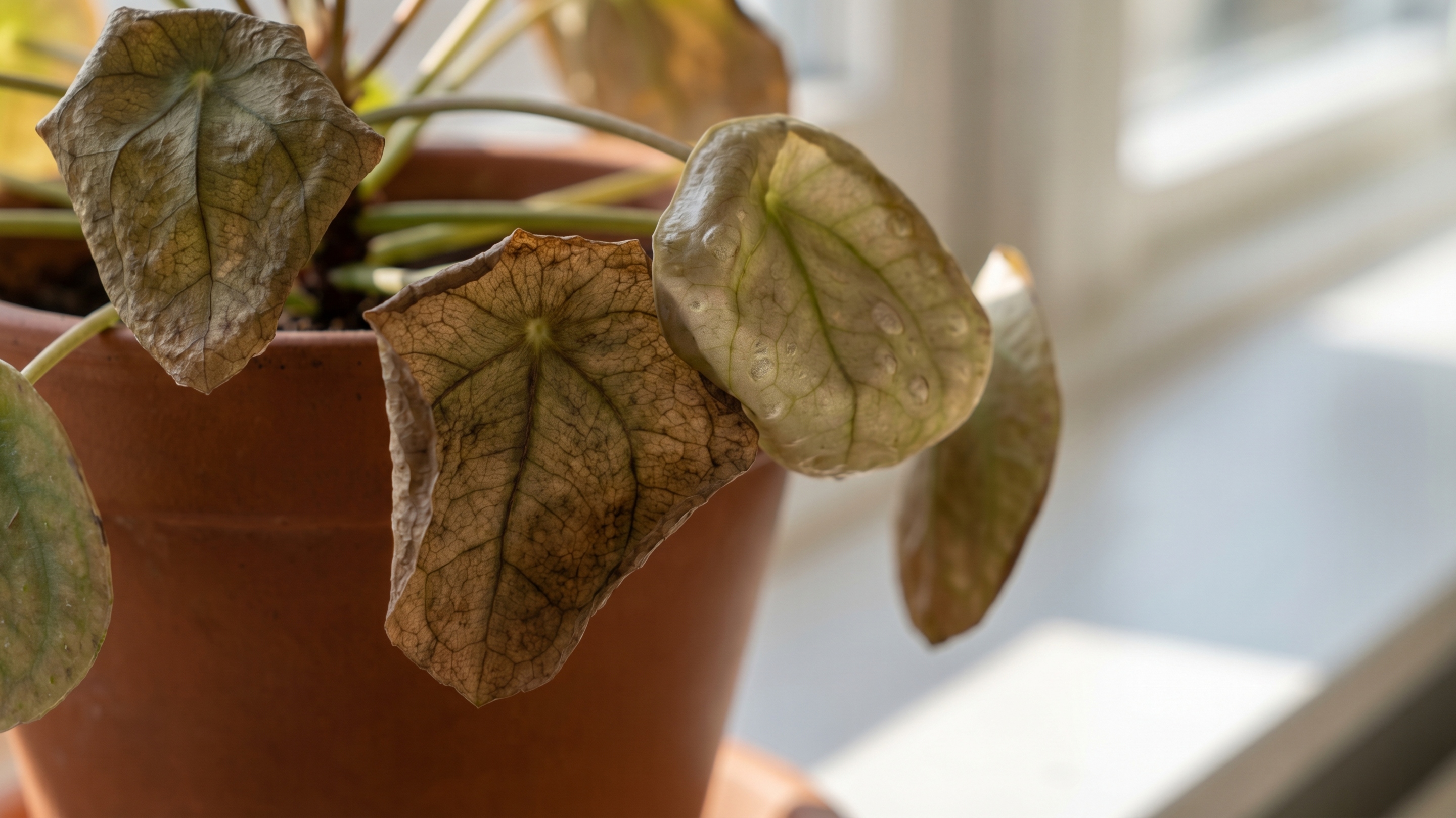 Como identificar se sua planta está com sede ou se foi regada demais apenas observando a textura da folha