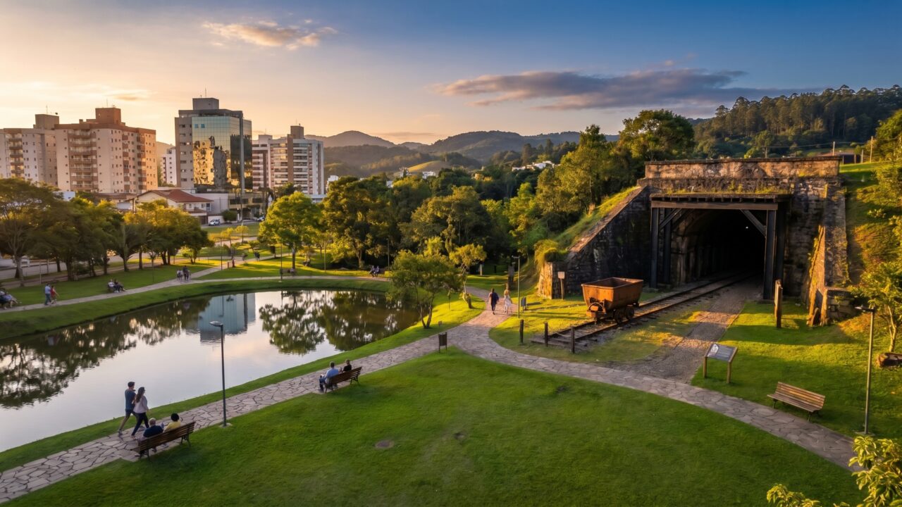 A capital da cerâmica e dos parques está entre as 50 melhores cidades do Brasil para viver e tem a única mina de carvão visitável da América Latina