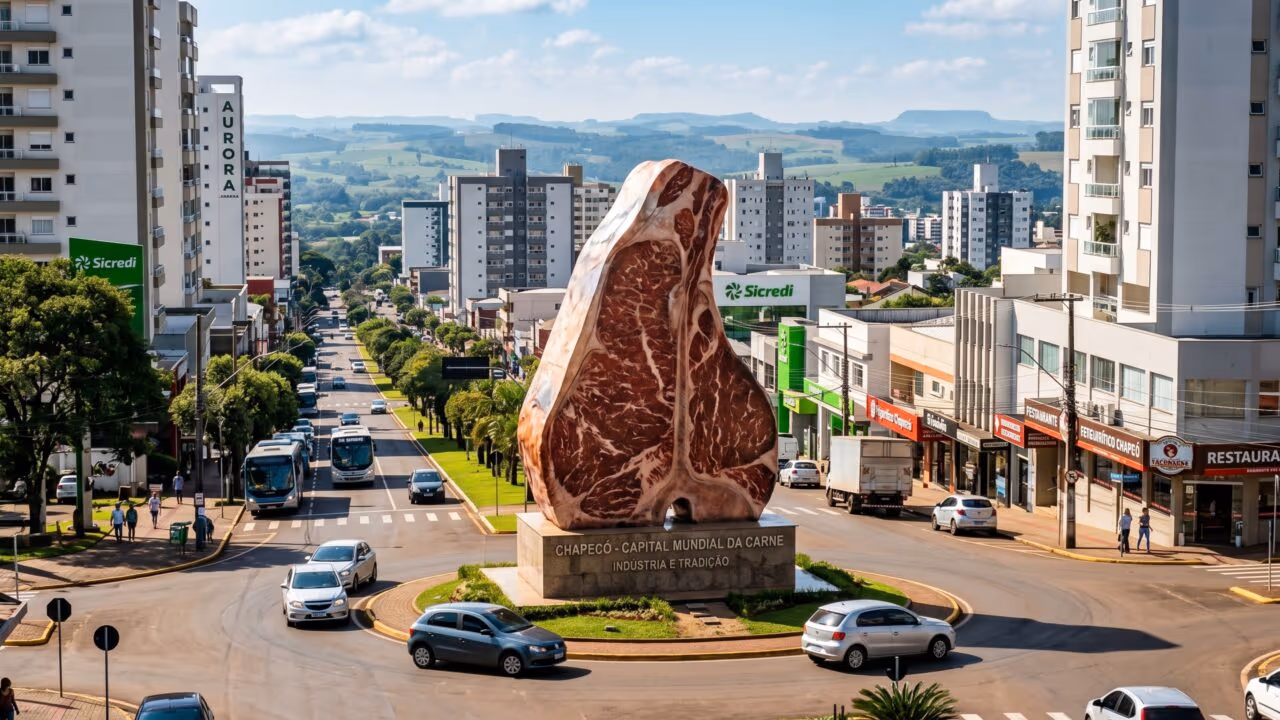 A cidade catarinense que produz carne para servir uma refeição ao Brasil inteiro 14 vezes e quase ninguém sabe onde fica