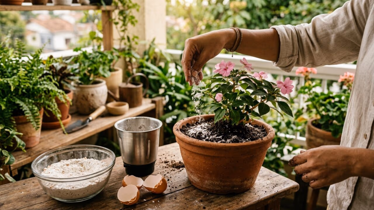 O segredo da casca de ovo batida no liquidificador como o melhor cálcio natural para suas flores