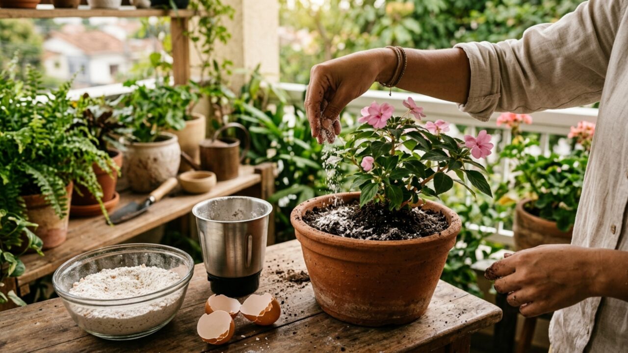 O segredo da casca de ovo batida no liquidificador como o melhor cálcio natural para suas flores