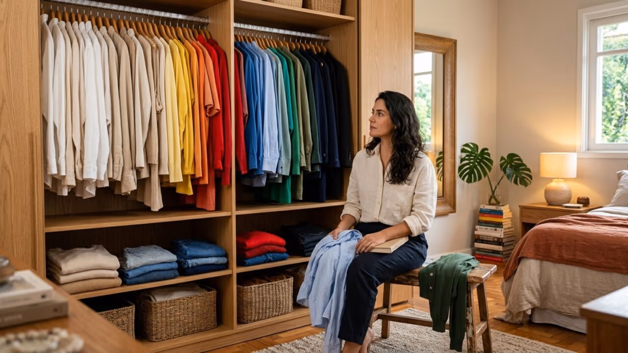 A psicologia explica o que significa organizar tudo por cores no guarda-roupa