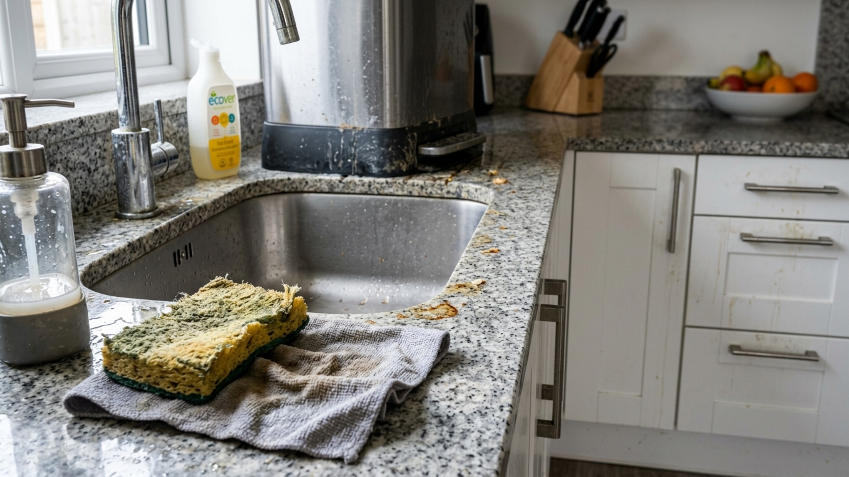 7 erros de limpeza na cozinha que fazem os germes se acumularem sem você perceber