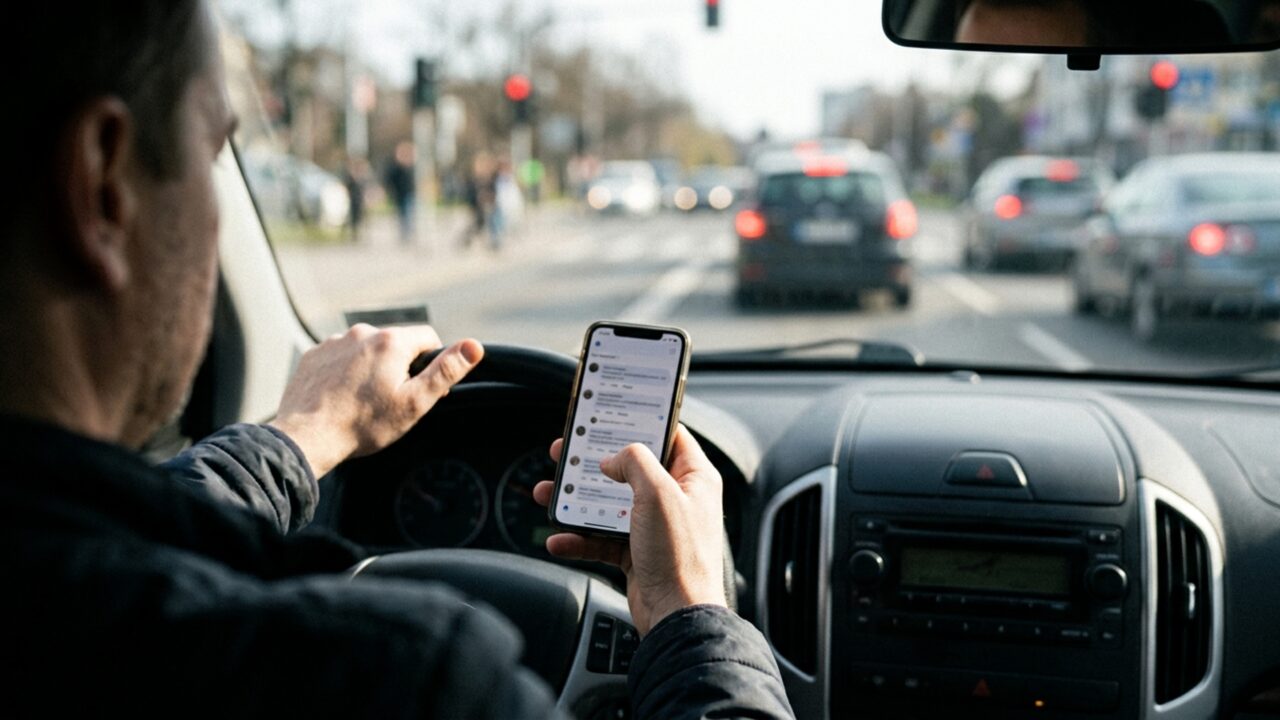Motoristas que têm o costume de olhar o celular dirigindo precisam ficar atentos ao CTB