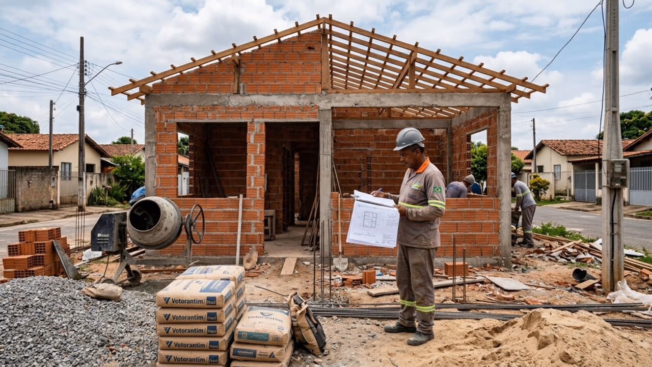 Quanto custa construir uma casa popular de 70 m² no Brasil em 2026?