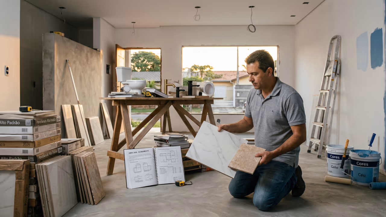 Quanto custa fazer só o acabamento de uma casa em 2026 e onde o orçamento mais estoura