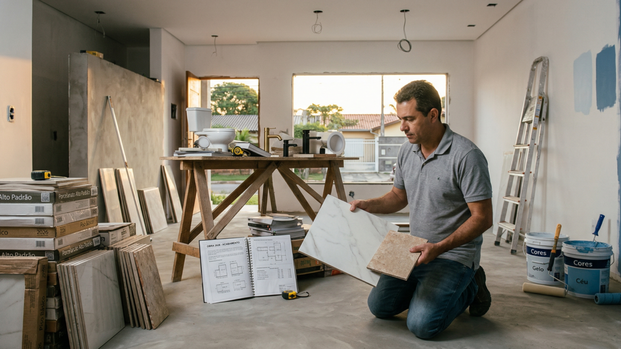 Quanto custa fazer só o acabamento de uma casa em 2026 e onde o orçamento mais estoura