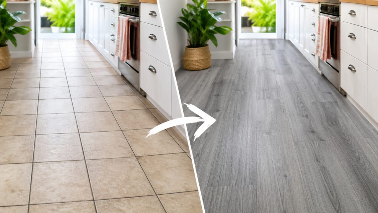 Adeus à cerâmica antiga Esse é o truque para reformar o piso da cozinha sem obras e em um dia