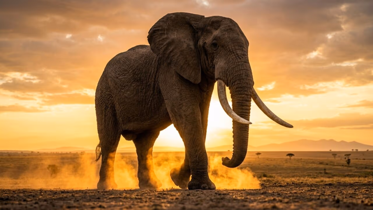 Se você juntasse todos os moradores de uma vila de 150 pessoas na balança, o peso seria igual ao deste único elefante