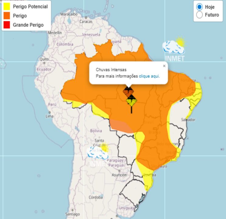 Alerta Inmet para fortes chuvas em várias regiões do Brasil entre no dias 03 e 04, prepare-se