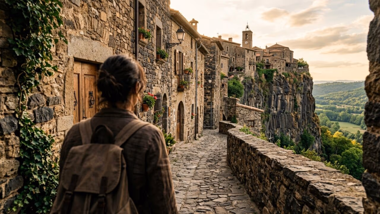 A vila medieval que resiste centenas de anos a enormes fluxos de lava, cercada por vulcões