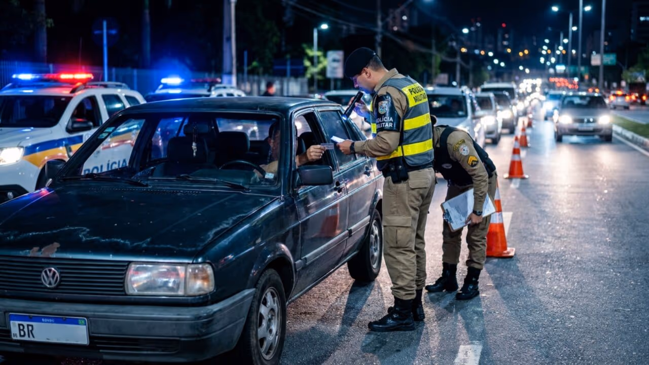 Quando a blitz pode reter o veículo no mesmo instante?