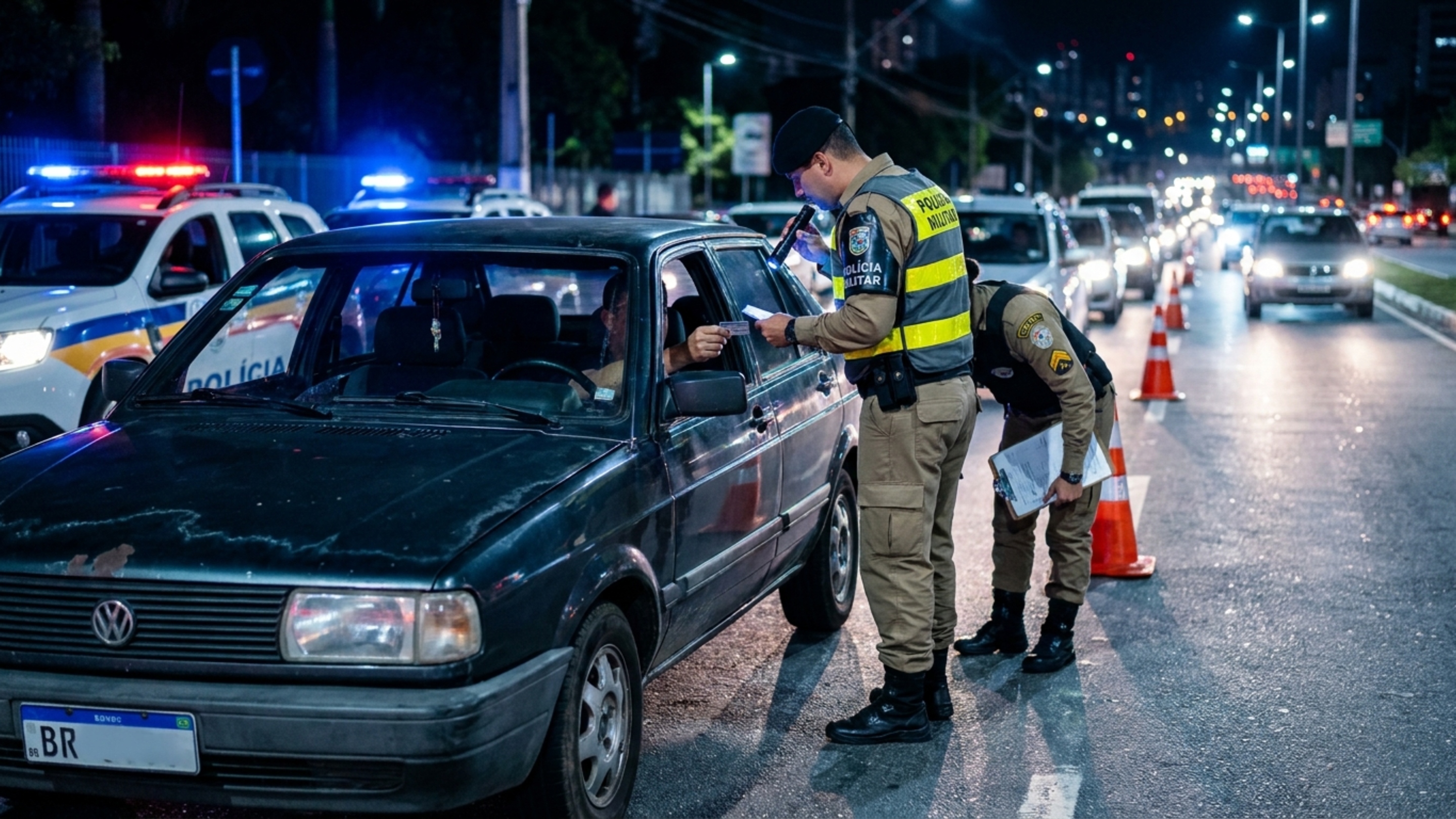 Quando a blitz pode reter o veículo no mesmo instante?