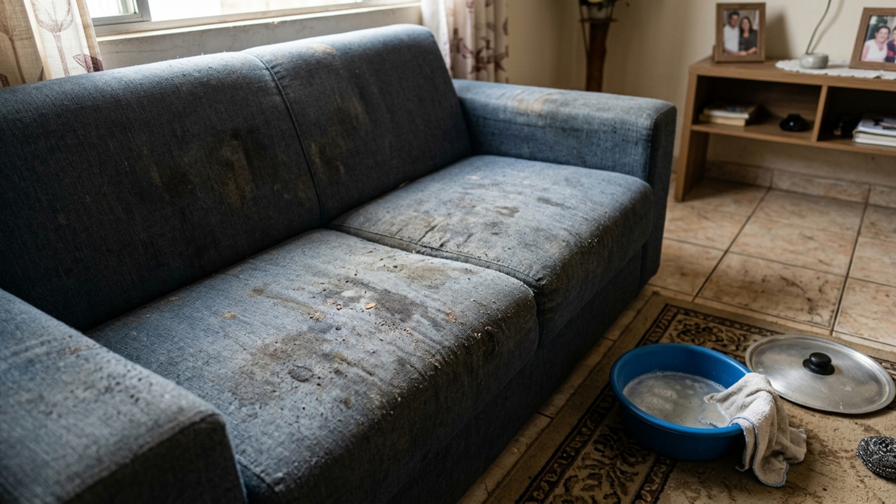 Como limpar sofá fácil usando uma tampa de panela e um método que muita gente não conhece