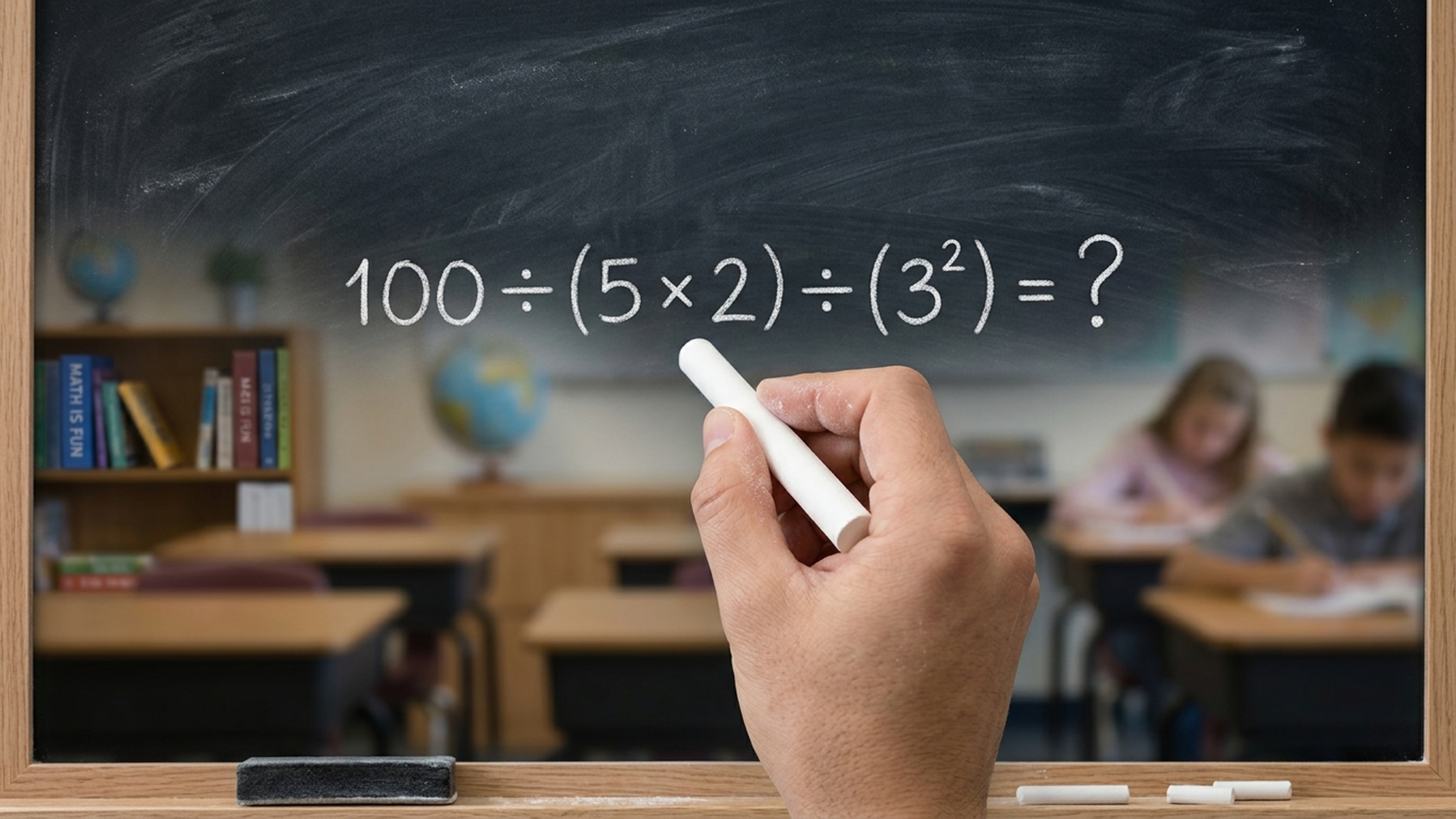 100 ÷ (5 × 2) ÷ (3²): uma equação simples que 99% das pessoas erram no dia a dia